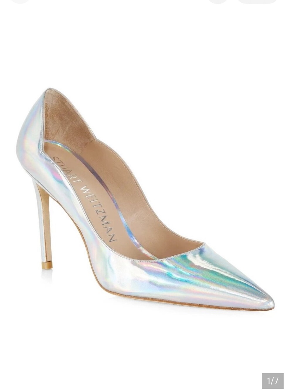 Stuart Weitzman iridescent scalloped Stiletto Pump - regular $495. Size 10
